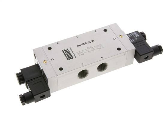 5/3 G1/2'' Center Closed Magnetventil 24V AC 3-10bar/42-140psi Airtec