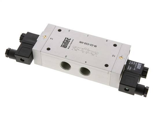 5/3 G1/2'' Center Closed Magnetventil 24V AC 3-10bar/42-140psi Airtec