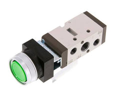 5/2 G1/4'' (G1/8'') Druckknopfventil grün 0-8bar/0-112psi YPC