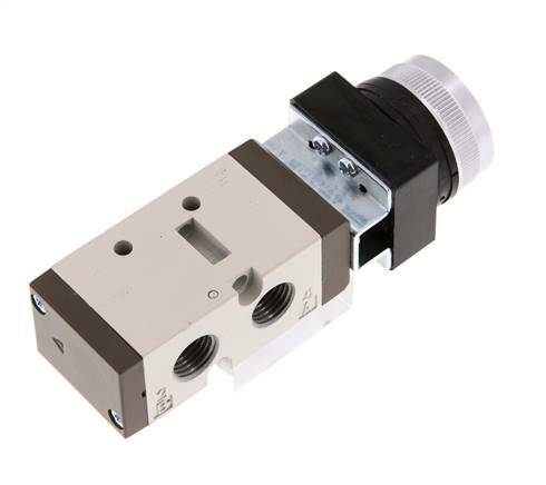 5/2 G1/4'' (G1/8'') Druckknopfventil grün 0-8bar/0-112psi YPC