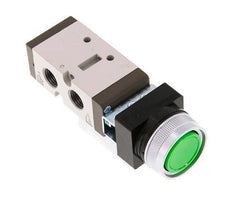 5/2 G1/4'' (G1/8'') Druckknopfventil grün 0-8bar/0-112psi YPC