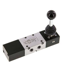 5/3 G1/8'' Auspuff Zentrum Handhebelventil -0,95-10bar/-13,2-140psi