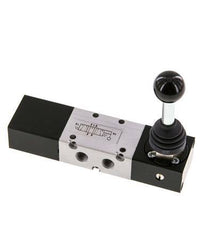 5/3 G1/8'' Auspuff Zentrum Handhebelventil -0,95-10bar/-13,2-140psi