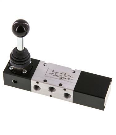 5/3 G1/8'' Auspuff Zentrum Handhebelventil -0,95-10bar/-13,2-140psi