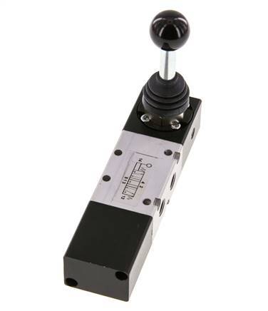 5/3 G1/8'' Auspuff Zentrum Handhebelventil -0,95-10bar/-13,2-140psi