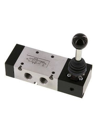 5/3 G1/4'' Druckzentrum Handhebelventil Raste -0,95-10bar/-13,2-140psi