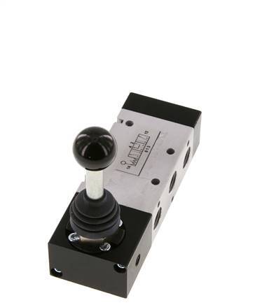 5/3 G1/4'' Druckzentrum Handhebelventil Raste -0,95-10bar/-13,2-140psi