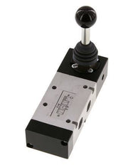 5/3 G1/4'' Druckzentrum Handhebelventil Raste -0,95-10bar/-13,2-140psi