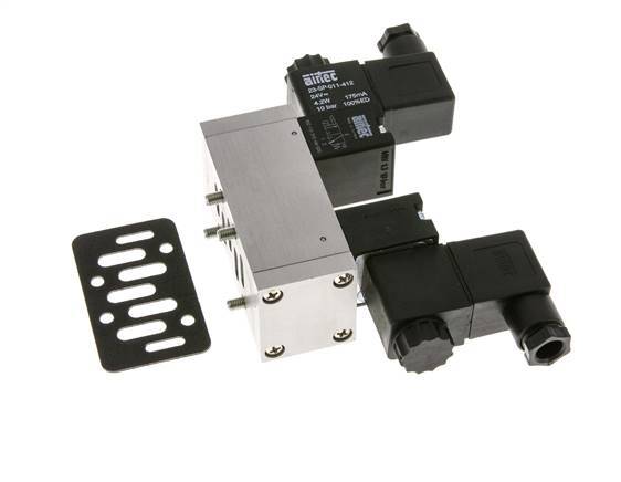 5/3 ISO 5599-1 Auspuff Zentrum Magnetventil 24V DC 3-10bar/42-140psi Airtec