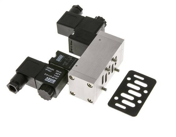 5/3 ISO 5599-1 Auspuff Zentrum Magnetventil 24V DC 3-10bar/42-140psi Airtec