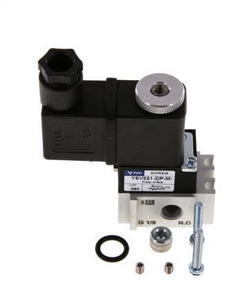 3/2 G1/8'' M5 (M5) NO-Magnetventil 24V AC 0-8bar/0-112psi YPC