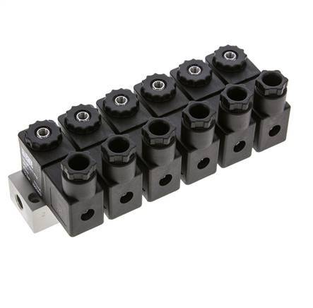 6x3/2 G1/8'' NC-Magnetventil 24V DC -0,95-10bar/-13,2-140psi Airtec