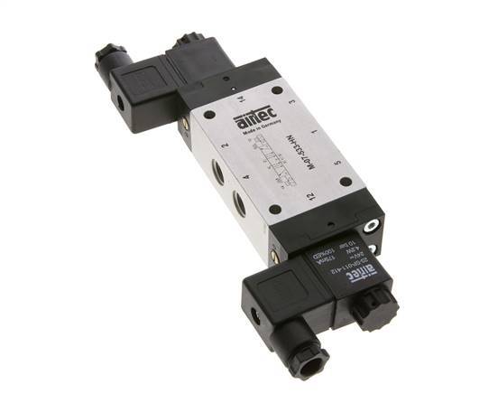 5/3 G1/4'' Auspuff-Mittelmagnetventil 12V DC 3-8bar/42-112psi Airtec