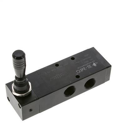 5/3 G1/2'' Auspuff Zentrum Handhebelventil Raste 0-8bar/0-112psi E.MC