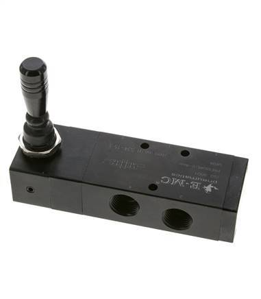 5/3 G1/2'' Auspuff Zentrum Handhebelventil Raste 0-8bar/0-112psi E.MC