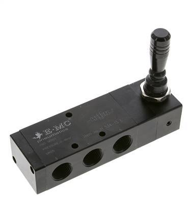 5/3 G1/2'' Auspuff Zentrum Handhebelventil Raste 0-8bar/0-112psi E.MC