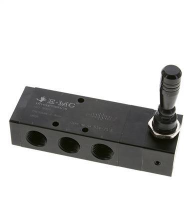 5/3 G1/2'' Auspuff Zentrum Handhebelventil Raste 0-8bar/0-112psi E.MC