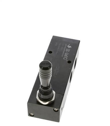5/3 G1/2'' Auspuff Zentrum Handhebelventil Raste 0-8bar/0-112psi E.MC