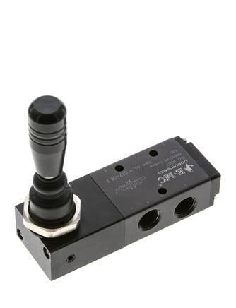 5/3 G1/4'' (G1/8'') Druckzentrum Handhebelventil Raste 0-8bar/0-112psi E.MC