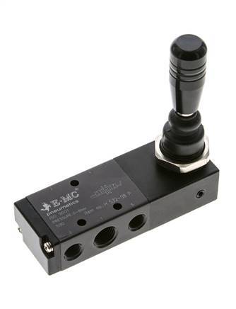 5/3 G1/4'' (G1/8'') Druckzentrum Handhebelventil Raste 0-8bar/0-112psi E.MC