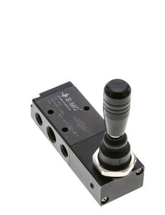 5/3 G1/4'' (G1/8'') Druckzentrum Handhebelventil Raste 0-8bar/0-112psi E.MC