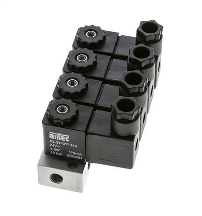 4x3/2 G1/8'' NC-Magnetventil 24V DC -0,95-10bar/-13,2-140psi Airtec