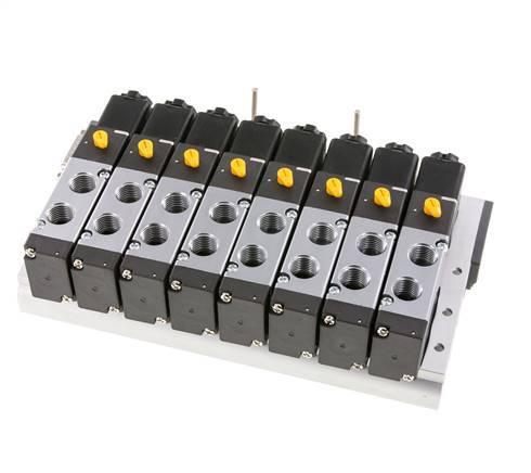 G1/4'' 8x Pneumatik-Ventilinsel 24V DC 1,5-8bar/21,0-112psi Mehrpolig E.MC