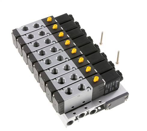 G1/4'' 8x Pneumatik-Ventilinsel 24V DC 1,5-8bar/21,0-112psi Mehrpolig E.MC