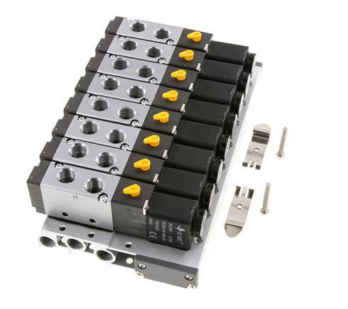G1/4'' 8x Pneumatik-Ventilinsel 24V DC 1,5-8bar/21,0-112psi Mehrpolig E.MC