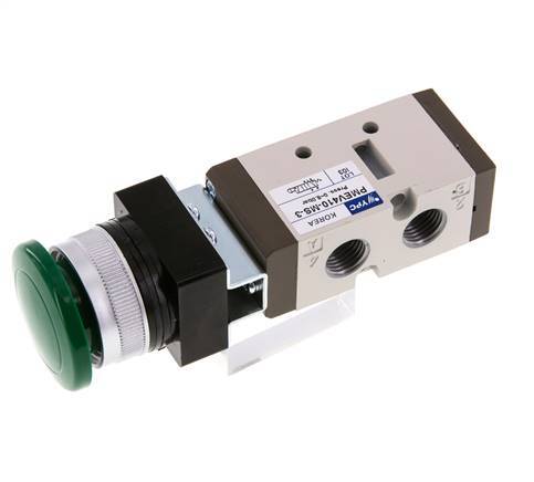 5/2 G1/4'' (G1/8'') Handballenventil grün 0-8bar/0-112psi YPC