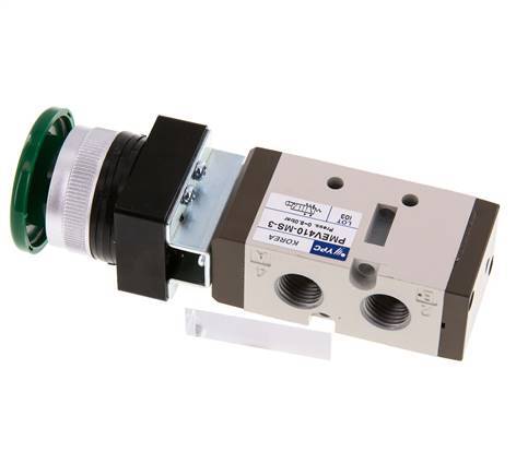 5/2 G1/4'' (G1/8'') Handballenventil grün 0-8bar/0-112psi YPC