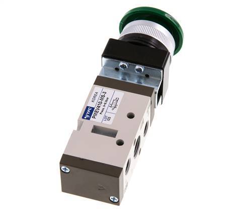 5/2 G1/4'' (G1/8'') Handballenventil grün 0-8bar/0-112psi YPC