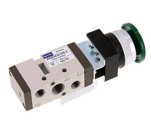 5/2 G1/4'' (G1/8'') Handballenventil grün 0-8bar/0-112psi YPC
