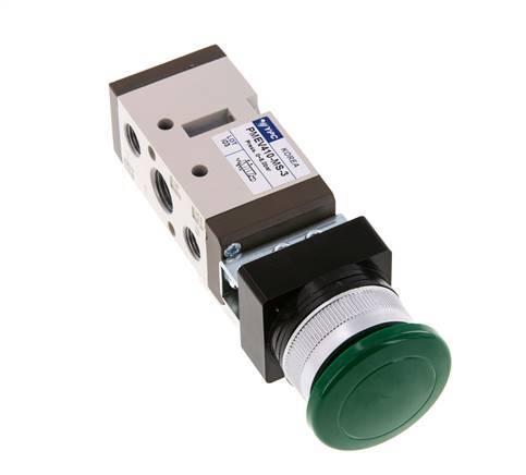 5/2 G1/4'' (G1/8'') Handballenventil grün 0-8bar/0-112psi YPC