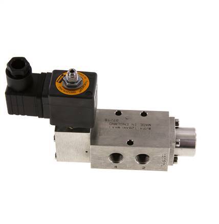 5/2 G1/4'' (G1/8'') Magnetventil Edelstahl 24V DC 3-12bar/42-168psi