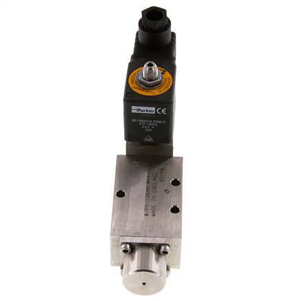 5/2 G1/4'' (G1/8'') Magnetventil Edelstahl 24V DC 3-12bar/42-168psi