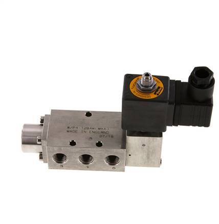5/2 G1/4'' (G1/8'') Magnetventil Edelstahl 24V DC 3-12bar/42-168psi