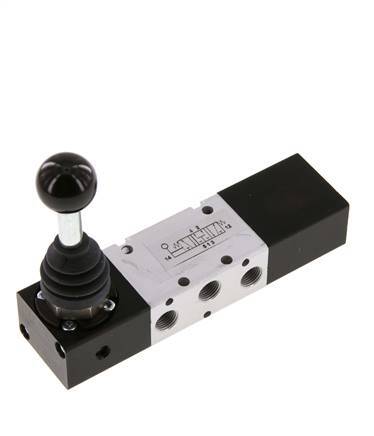 5/3 G1/8'' Druckzentrum Handhebelventil -0,95-10bar/-13,2-140psi