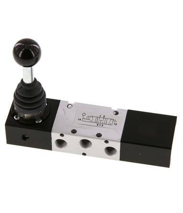 5/3 G1/8'' Druckzentrum Handhebelventil -0,95-10bar/-13,2-140psi
