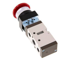 5/2 G1/4'' (G1/8'') Palm Button Ventil Rot 0-8bar/0-112psi YPC