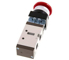 5/2 G1/4'' (G1/8'') Palm Button Ventil Rot 0-8bar/0-112psi YPC