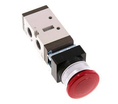 5/2 G1/4'' (G1/8'') Palm Button Ventil Rot 0-8bar/0-112psi YPC