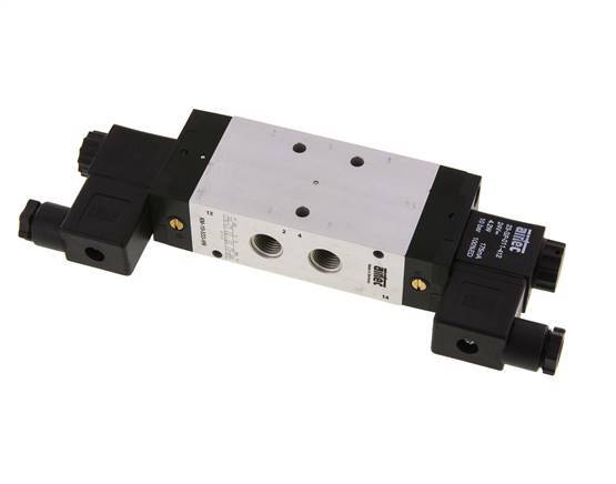 5/3 G1/4'' Auspuff-Mittelmagnetventil 12V DC 3-10bar/42-140psi Airtec