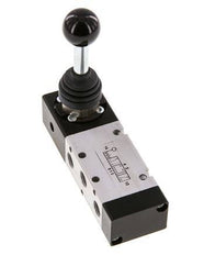 5/3 G1/8'' Mitte geschlossen Handhebelventil Raste -0,95-10bar/-13,2-140psi