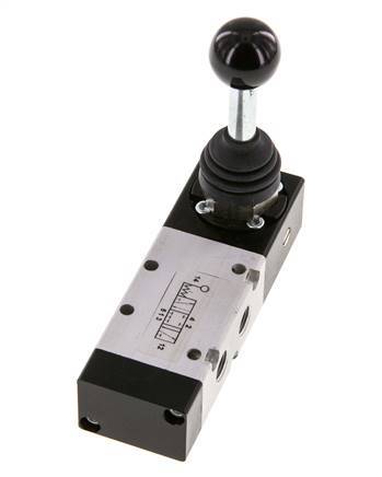 5/3 G1/8'' Mitte geschlossen Handhebelventil Raste -0,95-10bar/-13,2-140psi