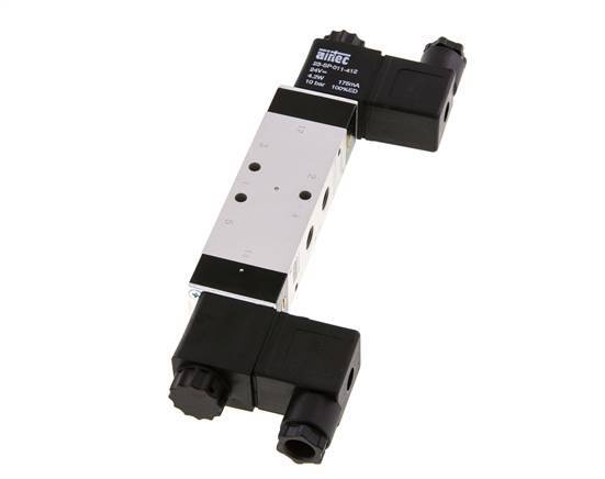 5/3 G1/8'' Pressure Center Solenoid Valve 115V AC 3-10bar/42-140psi Airtec