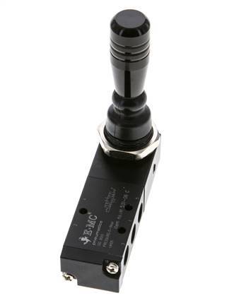 5/3 G1/8'' Mitte geschlossen Handhebelventil Raste 0-8bar/0-112psi E.MC