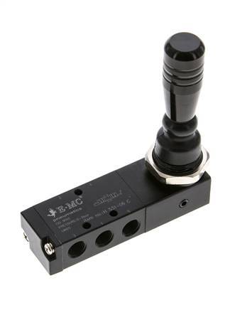 5/3 G1/8'' Mitte geschlossen Handhebelventil Raste 0-8bar/0-112psi E.MC