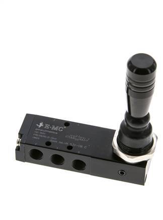 5/3 G1/8'' Mitte geschlossen Handhebelventil Raste 0-8bar/0-112psi E.MC