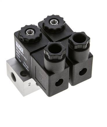 2x3/2 G1/8'' NC-Magnetventil 24V DC -0,95-10bar/-13,2-140psi Airtec